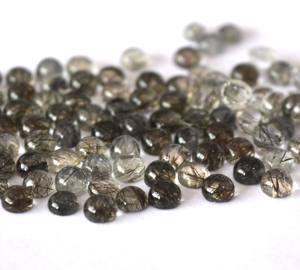 แร่ควอตซ์รูไทล์สีดำธรรมชาติสีดำทรงหลวมทรงกลม5มม. ควอทซ์ - Product Image 4