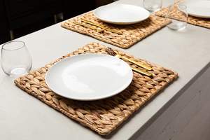 Eco-Friendly Water Hyacinth Placemat – Handwoven <b>Square</b> <b>Table</b> Mat & Coaster Set from Vietnam Wholesale Supplier - Product Image 6