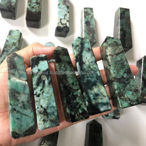Torre de esmeralda de cristal, cristal de punto de Esmeralda, obelisco de Esmeralda para curación, meditación, megáfono, curación - Product Image 2