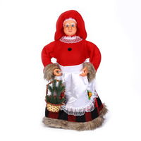 Vente en gros Mme Père Noël debout avec panier Figurine de Noël Figure Décoration 30cm/45cm/60cm Père Noël Poupée