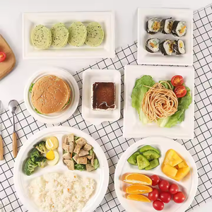 Bandeja de 5 compartimentos 100% Biodegradable para microondas OEM ODM Bandejas de comida de bagazo - Product Image 5