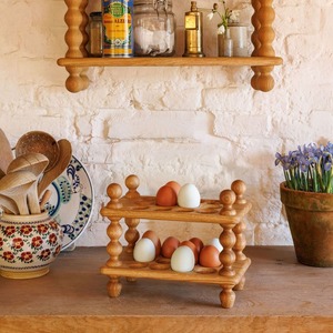 Grand porte-oeufs en bois pour présentoir de comptoir de cuisine parfait pour contenir des dizaines d'œufs frais à la maison - Product Image 2