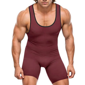 Combinaison de lutte personnalisable en spandex/polyester pour hommes - Bretelles réglables, fermeture à enfiler, impression par sublimation de haute qualité - Product Image 1