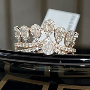 แหวนเพชรทำด้วยมือธรรมชาติที่มีการตัดที่ยอดเยี่ยมและบุคคลที่สามได้รับการรับรองในทองคำ14K 18K สำหรับการหมั้นและของขวัญ - Product Image 1