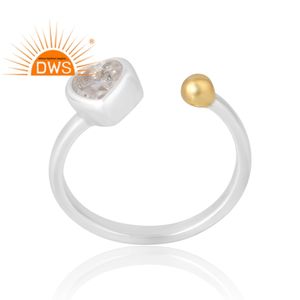 Joyería personalizada de plata de ley 925 con cristal de cuarzo natural, anillo de piedras preciosas, joyería personalizada para mujer, regalo para ella - Product Image 1