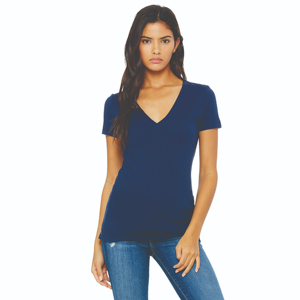 T-shirts à col en V en coton biologique doux et respirant OEM de vêtements écologiques et durables pour femmes sans col - Product Image 1