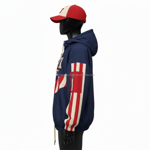 Veste coupe-vent en polyester premium 130 GSM pour femmes, bleu marine, rouge, blanc, panneaux sportifs avec logo imprimé sur écran personnalisé, veste pour femmes - Product Image 3