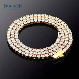 Offre Spéciale haute qualité 925 argent 18K plaqué or 3mm Moissanite diamant chaîne de tennis hommes - Product Image 3