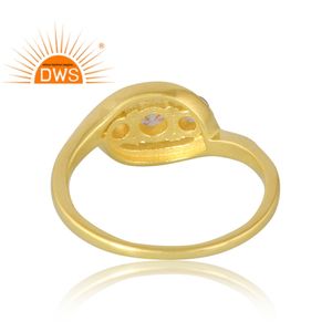 Latest Selling <b>925</b> Sterling <b>Silver</b> 18K Gold Plated Natural Cz Gemstone <b>Ring</b> Demi Fine Jewelry for Women Gift for Her - Product Image 3