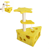 Maison pour chat en forme de fromage, vente en gros, avec base de 61,5 cm, plateformes d'escalade, trous d'observation et colonnes à gratter pour petits espaces de vie pour animaux