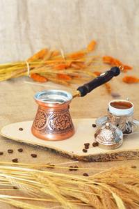 Tetera Turca de Cobre con Mango de Madera, Taza de Café, Decoración de Mesa para el Hogar, Cocina, Restaurante, Hotel, Fiesta - Product Image 2