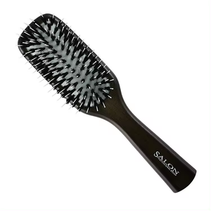 Brosse à coussin en bois avec logo personnalisé pour salon de coiffure en poils de sanglier et nylon emballage inclus de boîte à pagaie de démêlage - Product Image 2