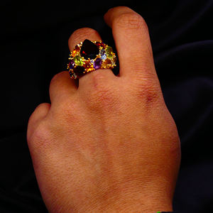 Party Wear 925 Sterling Silver Grenat Multi Color Gemstones Handmade Wedding Wear Eternity Cocktail Ring - Product Image 6