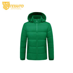 Veste matelassée à capuche unisexe High Street Logo avant Polyester teint uni d'hiver écologique et imperméable Style Premium - Product Image 4