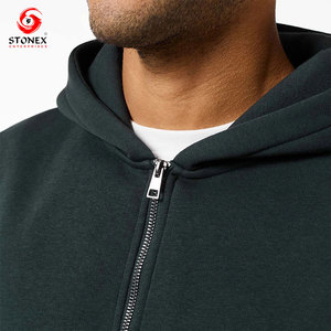 Ensemble de survêtement d'hiver pour homme Léger et respirant Sweat à capuche zippé en polaire et tenue décontractée unie 100% coton Impression de logo personnalisé - Product Image 6