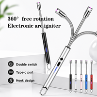 Vente en gros briquet de cuisine rechargeable à 360 ° rotatif de haute qualité, chargeur USB, pistolet allumeur de bougie, briquet d'extérieur