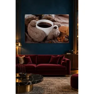 Fida Coffee Cup Between Knitted Gloves <b>Canvas</b> Print - Product Image 1