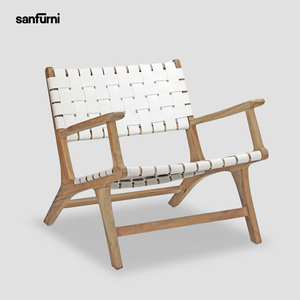 Silla de ocio, silla de comedor de ratán con teca, muebles de madera maciza para el hogar, muebles simples modernos, precio al por mayor - Product Image 3