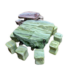 Juego de Comedor de Piedra Preciosa Serpentina beGems 2025 Más Vendido, Una Mesa y Seis Sillas, Muebles de Lujo - Product Image 4