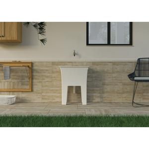 Lavabo Mongardi Bianco a Doppia Vasca Autoportante in Resina 59x41x75cm, Facile Montaggio, Resistente agli Acidi per Uso Interno/Esterno - Product Image 4