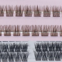 Extensiones de Pestañas 3D Segmentadas Reutilizables con Logotipo Personalizado de Marca Privada, Súper Finas, Sin Pegamento, Sin Delineador, Banda Transparente, Pre-Encoladas