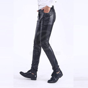กางเกงหนังสีทึบสำหรับผู้ชายกางเกงหนังสไตล์2025ออกแบบโลโก้ได้ตามที่ต้องการ - Product Image 3