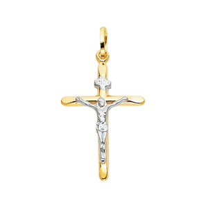 Logotipo personalizable, colgante de Cruz de Jesús Chapado en dos tonos a la moda, resistente al agua, aleación sin deslustre, Diamante de cobre de latón cristiano clásico - Product Image 1