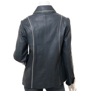 Veste décontractée d'automne pour femme en cuir satiné, respirante, imperméable et coupe-vent, avec fermeture éclair, style uni, qualité OEM supérieure - Product Image 2