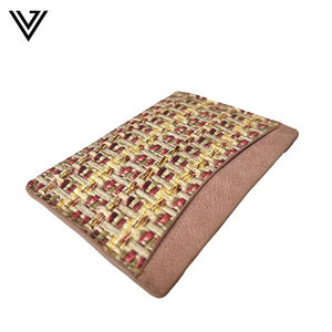 Portefeuille porte-cartes en cuir PU à double tonalité imprimé de luxe, blocage RFID, élégant, durable, design fin et ouvert, unisexe, longueur courte - Product Image 3