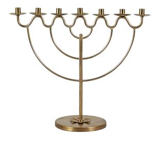 Classique religieux 7 branches Menorah métal laiton Temple candélabre bougeoir pour la décoration intérieure et l'utilisation cérémonielle - Product Image 2