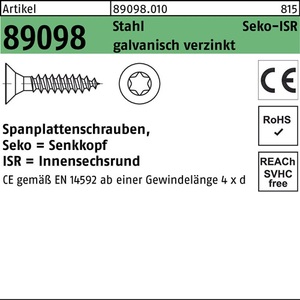 Tornillos para aglomerado R 89098 SEKO ISR VG 3x12-T10 Acero 1000 Unidades - Product Image 1