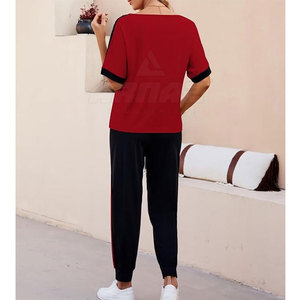 Chándal elegante de verano para mujer para deporte y trajes casuales Conjunto de chándal de verano para mujer con cintura elástica y ligero - Product Image 2