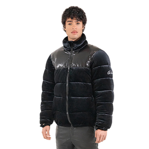 New Arrival Custom Design Men's XL Thick Stand <b>Collar</b> Coated Quilted Puffer Jacket Breathable Cotton Lining Front Logo High - Product Image 1