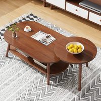 Table basse moderne de style nordique pour petit appartement avec étagère de rangement, idéale pour salon, table d'appoint de canapé, combinaison pour la maison