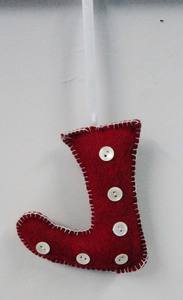 Ornements de décoration de Noël en peluche cœur en velours personnalisés de couleur rouge foncé pour décorations de vacances - Product Image 4