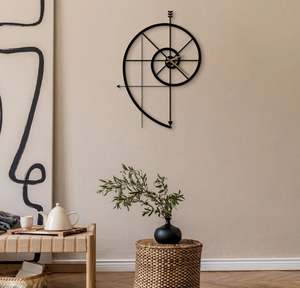 Latest design room <b>clock</b> antique metal iron floral shape royal design Large Mid Century Modern Minimalist Unique Metal Vintage - Product Image 5