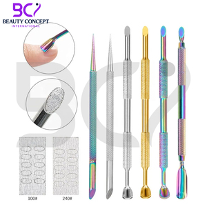 Poussoir double tête pour enlever les cuticules des ongles Poussoir pour peaux mortes Acier inoxydable Pédicure Manucure Art Cleaner Tools - Product Image 2