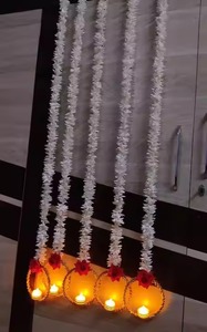 Guirlande de jasmin doux avec bracelet Gota bougie chauffe-plat Diwali Bihu décor Mandapam Temple décor Grihapravesh décor - Product Image 6