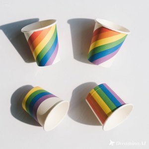 Eco Friendly Rainbow Vaso de papel 22 oz 50 paquetes Desechable y elegante - Product Image 2