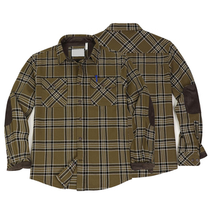 เสื้อเชิ้ตผ้าสักหลาดสำหรับผู้ชาย, เสื้อเชิ้ตลำลองคอตตอนคอปกแบบติดกระดุมเสื้อผ้านุ่มมีสไตล์กลางแจ้ง - Product Image 3