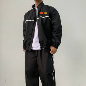 Demi-fermeture éclair hommes coupe-vent coupe-vent Sport veste personnalisé hommes survêtement piste Jogging tenues Nylon ensemble costume survêtements - Product Image 4