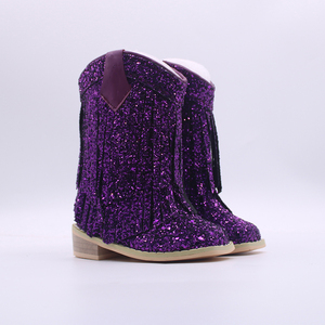 Bottes d'hiver à fermeture éclair hautes jusqu'au genou, chaussures décontractées pour enfants, bottes de cow-boy pour enfants - Product Image 6