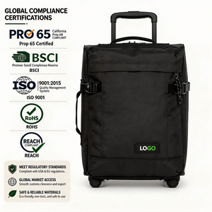 Waterproof Polyester Wheeled Travel Bag <strong>Large</strong> Capacity Rolling Trolley Luggage With Telescopic Handle and Compression Straps - Product Image 1