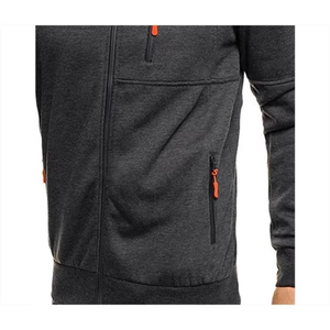 2025 chaqueta con capucha informal de manga larga para hombre, Sudadera con capucha deportiva de gimnasio con cremallera de Color sólido para primavera otoño 100%, logotipo frontal de poliéster - Product Image 6