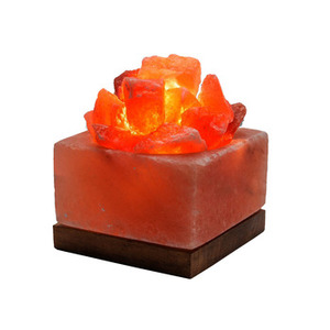 Handmade Square Himalayan Pink Rock Salt Lamp Pakistan Unique Shell Cross Design Natural Air Purifier Carved Relaxing Home Decor - Product Image 3