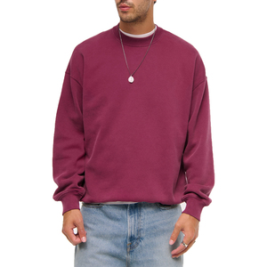 100% Cotton Fleece Heavy Weight Winter Eco-Friendly Casual Solid Men's <b>Sweatshirt</b> Custom Logo Printed Crewneck <b>Long</b> Sleeve - Product Image 4