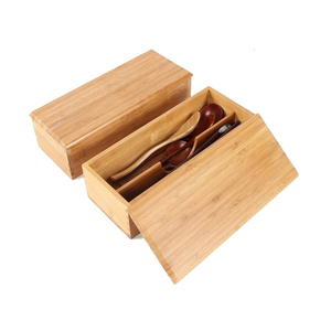 Ensemble de couverts de luxe portable pour mariage, restaurant, voyage, doré, 24 pièces, emballage noir, boîte à lunch en bois avec couverts - Product Image 5