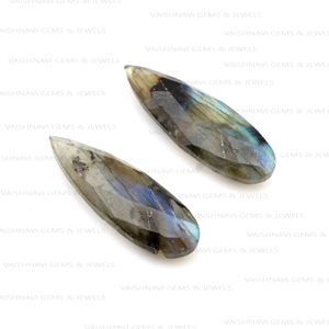 Cuarzo azul Natural de alta calidad, 10x30mm, forma de pera, cuentas de Briolette, piedras preciosas sueltas calibradas para la fabricación de joyas, proveedor directo - Product Image 2