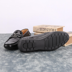 Mocassins en cuir d'autruche d'Afrique du Sud pour hommes, confortables, à bout rond, avec doublure en cuir, légers, pour un usage décontracté - Product Image 6