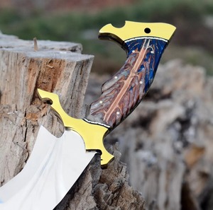 Cuchillo Bowie táctico de acero D2 hecho a mano con Funda de cuero OEM Industrial supervivencia caza uso grado DIY fabricante de cuchillos - Product Image 3